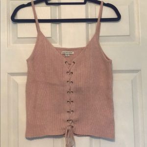 Pink sweater tank top